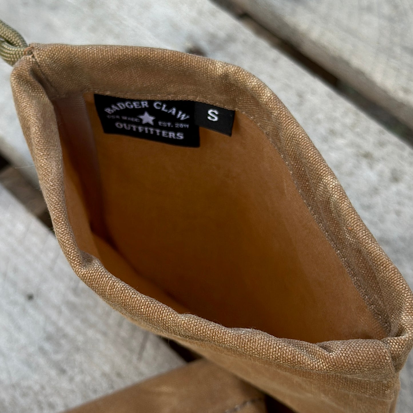 Waxed Canvas Drawstring Pouches