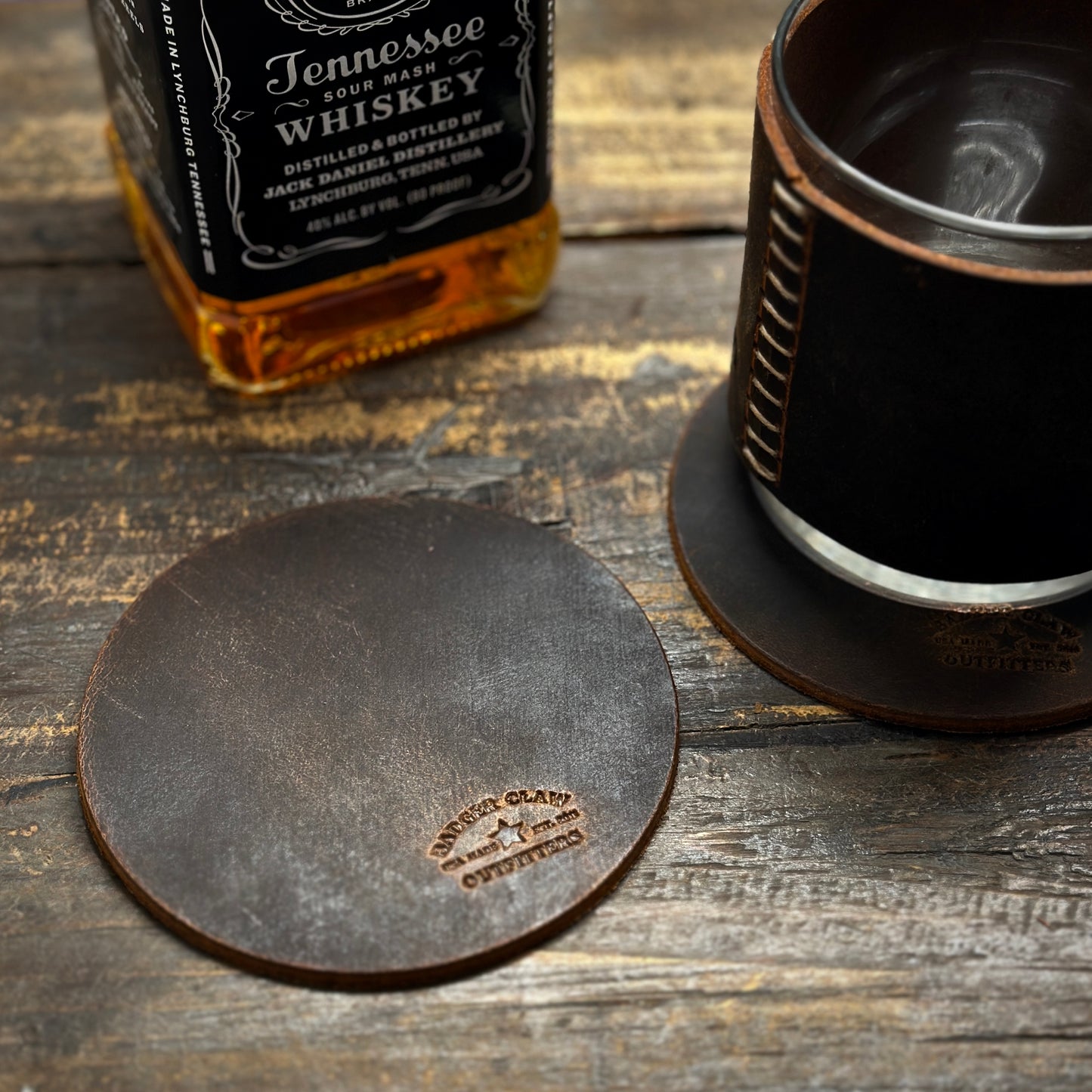 Leather Drink Coaster Set