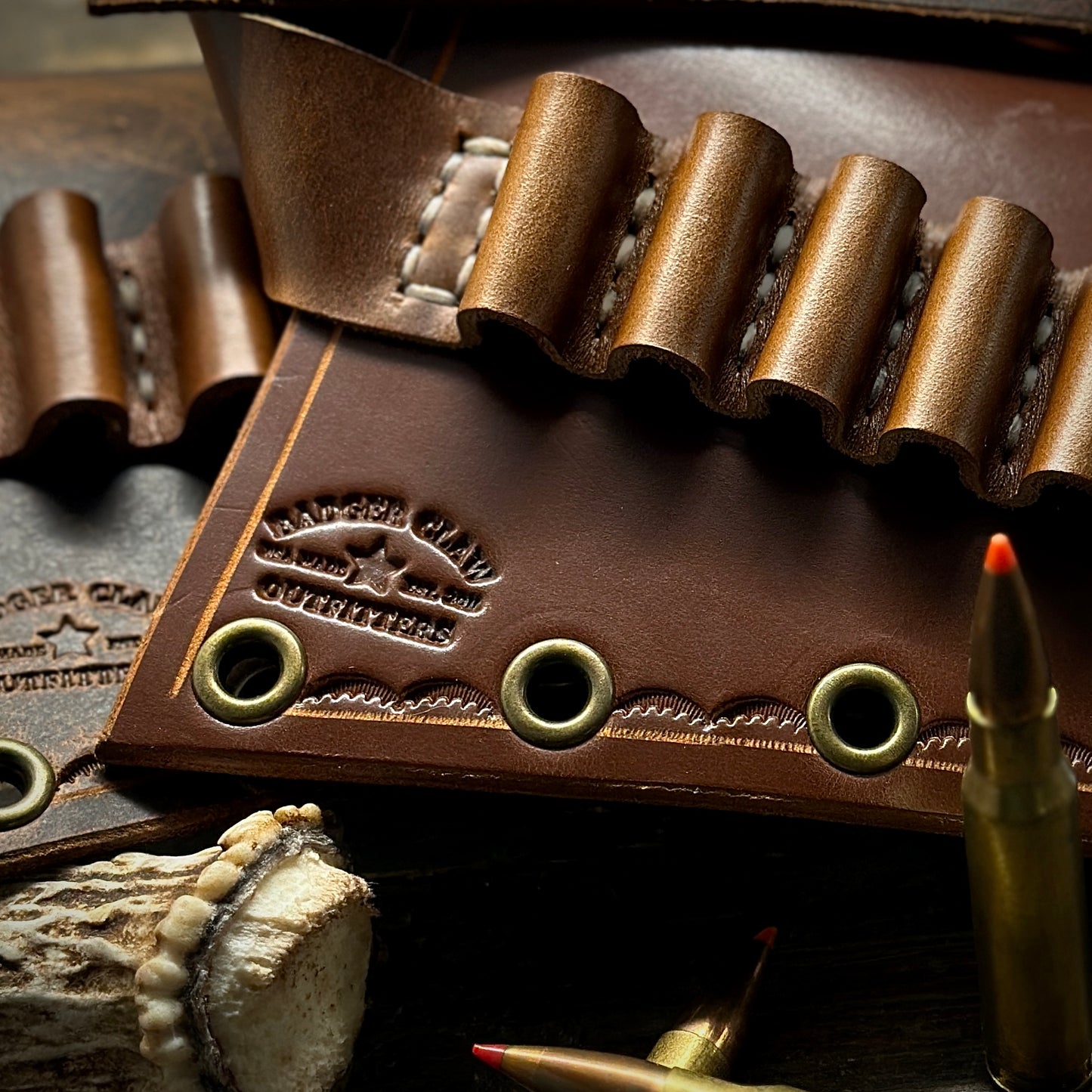 Leather Buttstock Cartridge Carrier