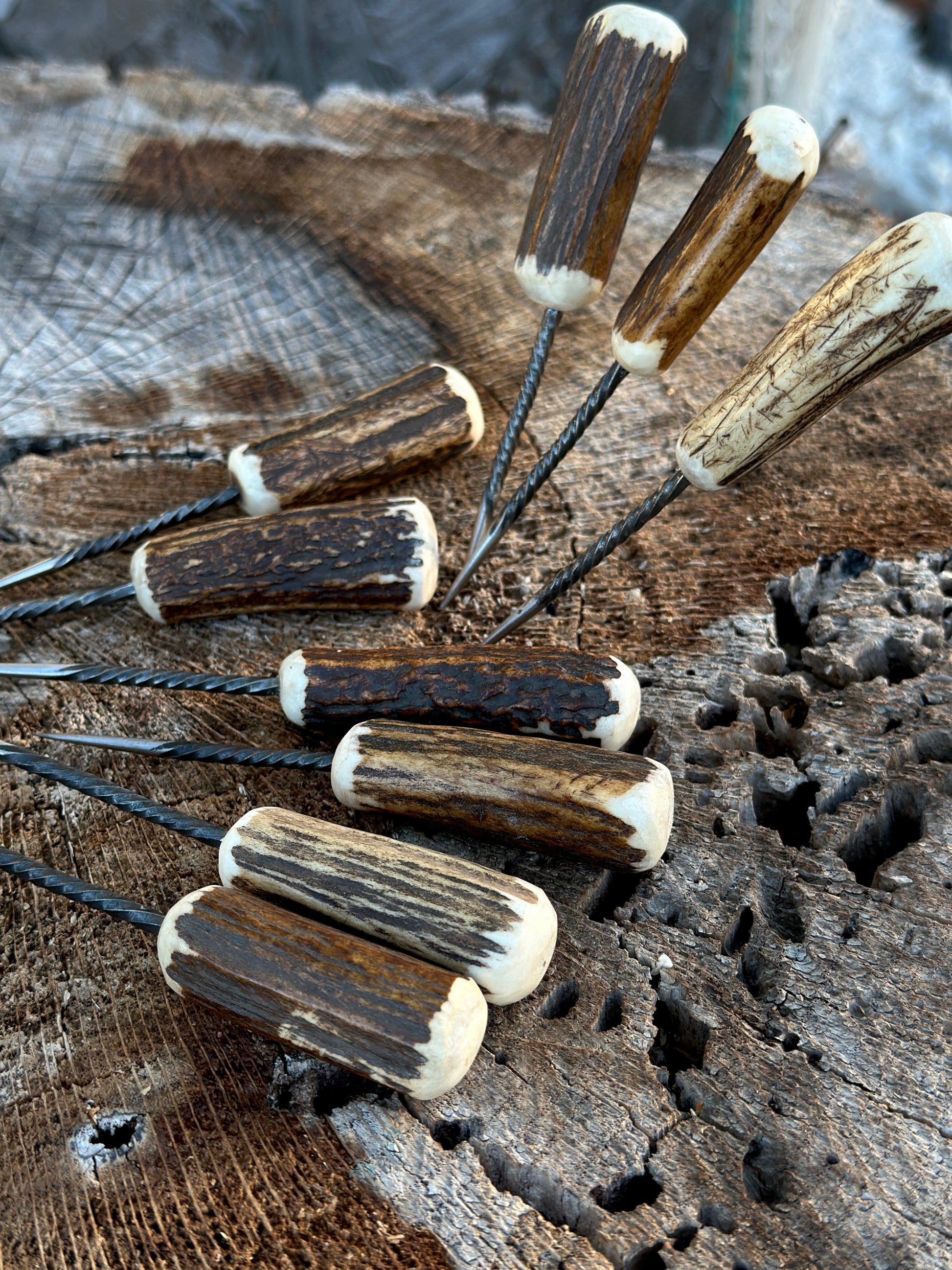 Antler Handle Awls | Handcrafted Leatherworking Tools