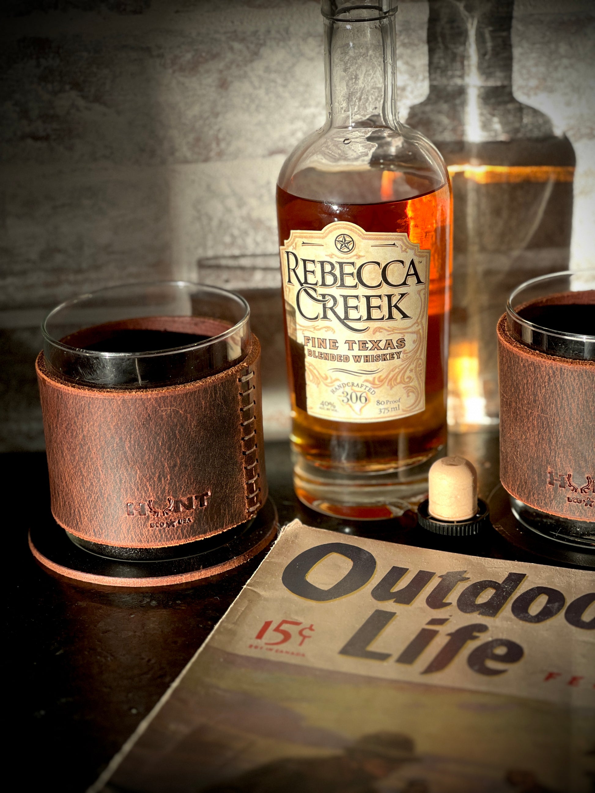 wrapped whiskey glass set